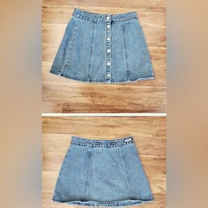 Melville Denim Button-Front Mini Skirt